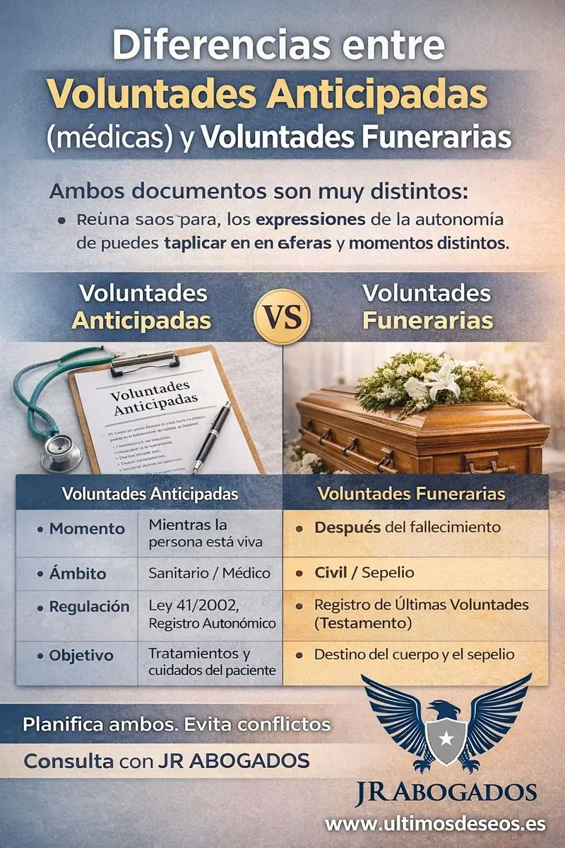 Diferencias entre Voluntades Anticipadas (médicas) y Voluntades Funerarias